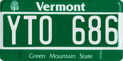 VT license plate YTO686