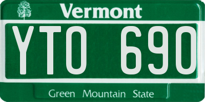 VT license plate YTO690