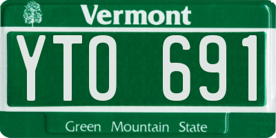 VT license plate YTO691
