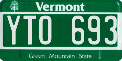 VT license plate YTO693