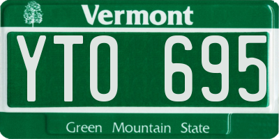 VT license plate YTO695