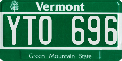 VT license plate YTO696