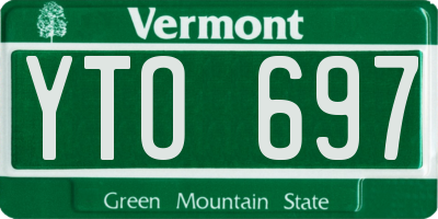 VT license plate YTO697