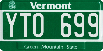 VT license plate YTO699