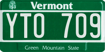 VT license plate YTO709