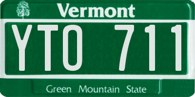 VT license plate YTO711
