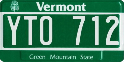VT license plate YTO712
