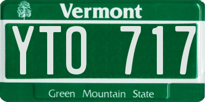 VT license plate YTO717