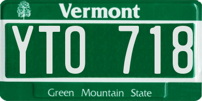VT license plate YTO718