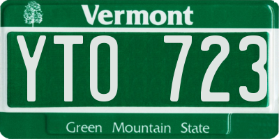 VT license plate YTO723