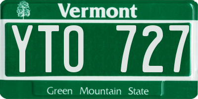 VT license plate YTO727