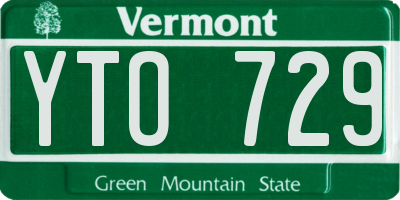 VT license plate YTO729