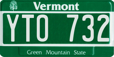 VT license plate YTO732