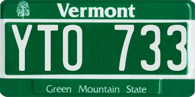 VT license plate YTO733