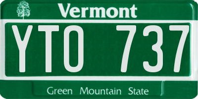 VT license plate YTO737