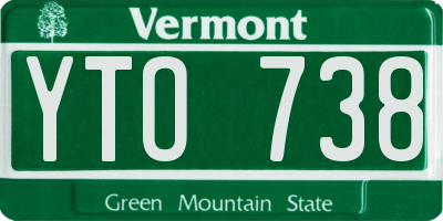 VT license plate YTO738