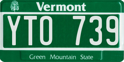VT license plate YTO739