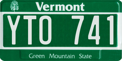 VT license plate YTO741
