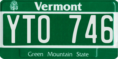 VT license plate YTO746