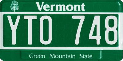 VT license plate YTO748