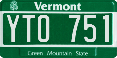 VT license plate YTO751