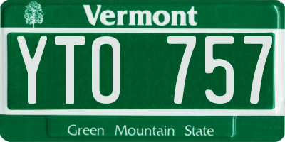VT license plate YTO757