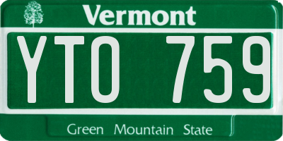 VT license plate YTO759