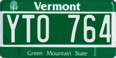 VT license plate YTO764