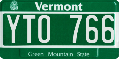 VT license plate YTO766