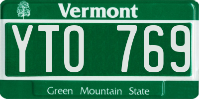 VT license plate YTO769