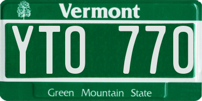 VT license plate YTO770