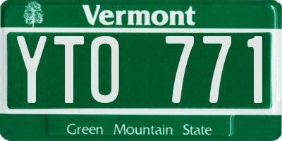VT license plate YTO771