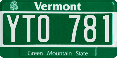 VT license plate YTO781
