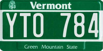 VT license plate YTO784