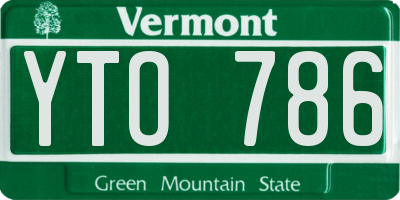 VT license plate YTO786