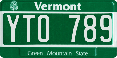 VT license plate YTO789