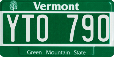 VT license plate YTO790
