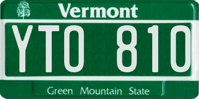 VT license plate YTO810
