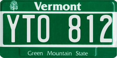 VT license plate YTO812