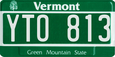 VT license plate YTO813