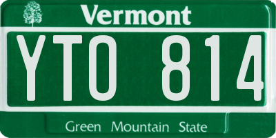 VT license plate YTO814