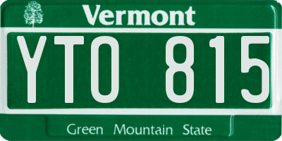 VT license plate YTO815