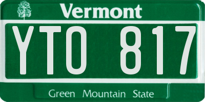 VT license plate YTO817