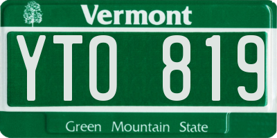 VT license plate YTO819