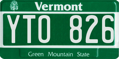 VT license plate YTO826