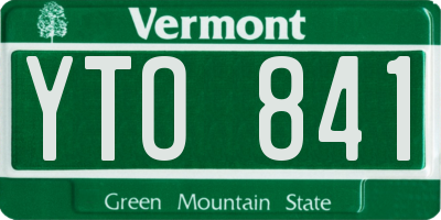 VT license plate YTO841