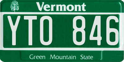 VT license plate YTO846