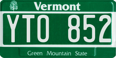 VT license plate YTO852