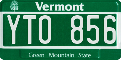 VT license plate YTO856