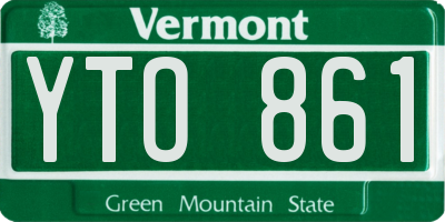 VT license plate YTO861